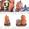Halloween Village Decorations Indoor, 7Inch Lighted Vintage Halloween Pumpkin Haunted House Resin Statues with Music and Light for Table Yard Garden Outdoor Home Party Decor
